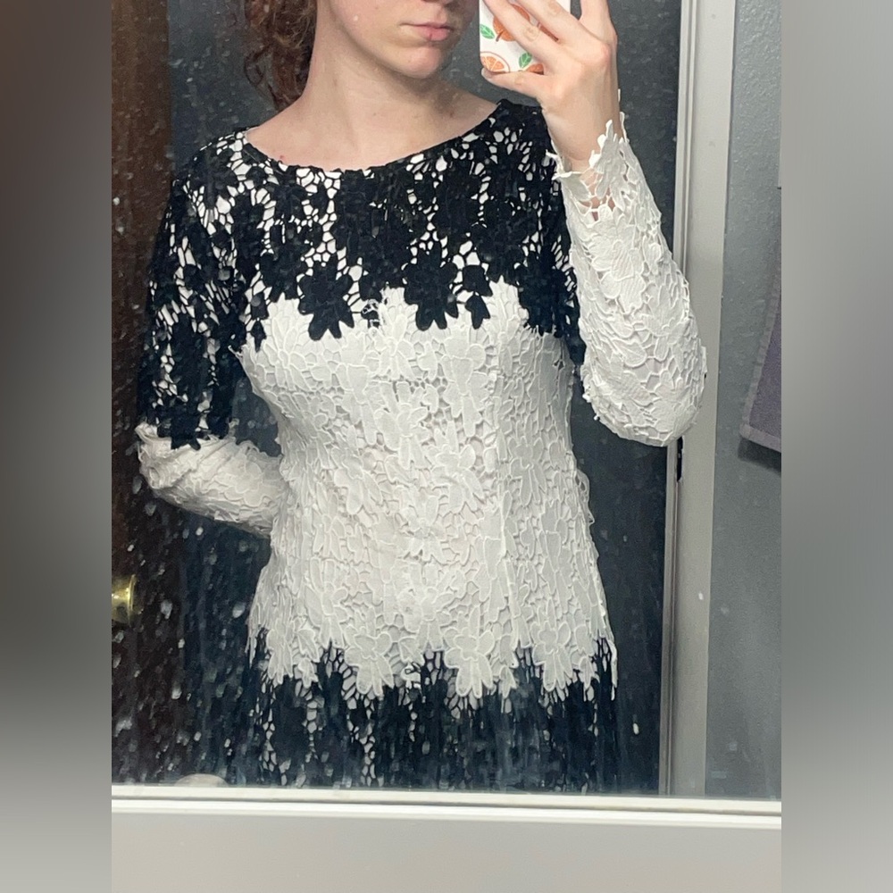Dainty Jewells Black and White Lace dress